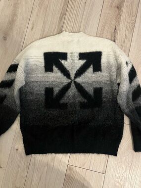Off-White Ombre Black to Cream Mohair-Blend Sweater